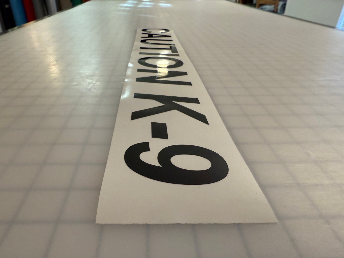 "CAUTION K-9" 3"x25" Reflective Decal Italic - Reflective Pro