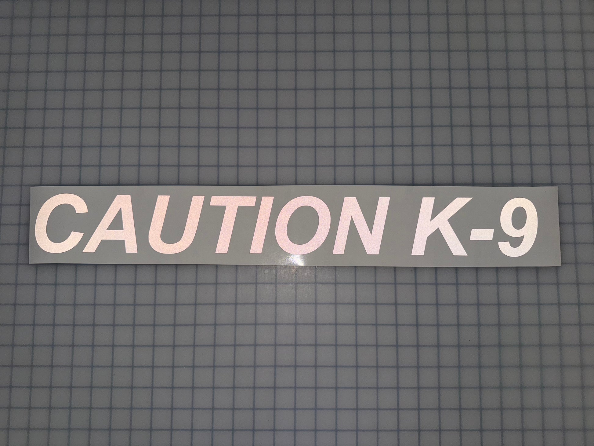 "CAUTION K-9" 3"x25" Reflective Decal Italic - Reflective Pro