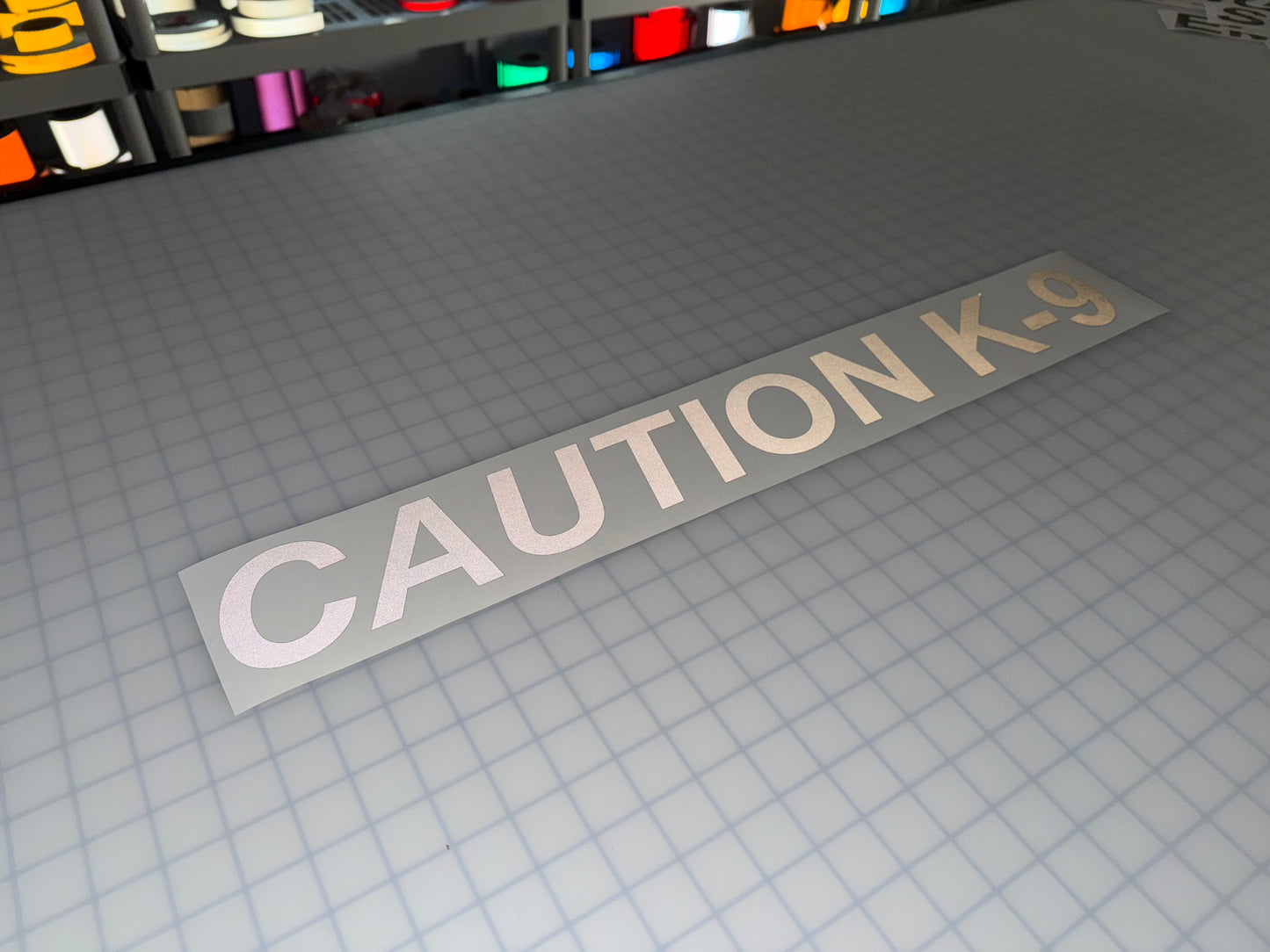 "CAUTION K-9" 3"x25" Reflective Decal Italic - Reflective Pro