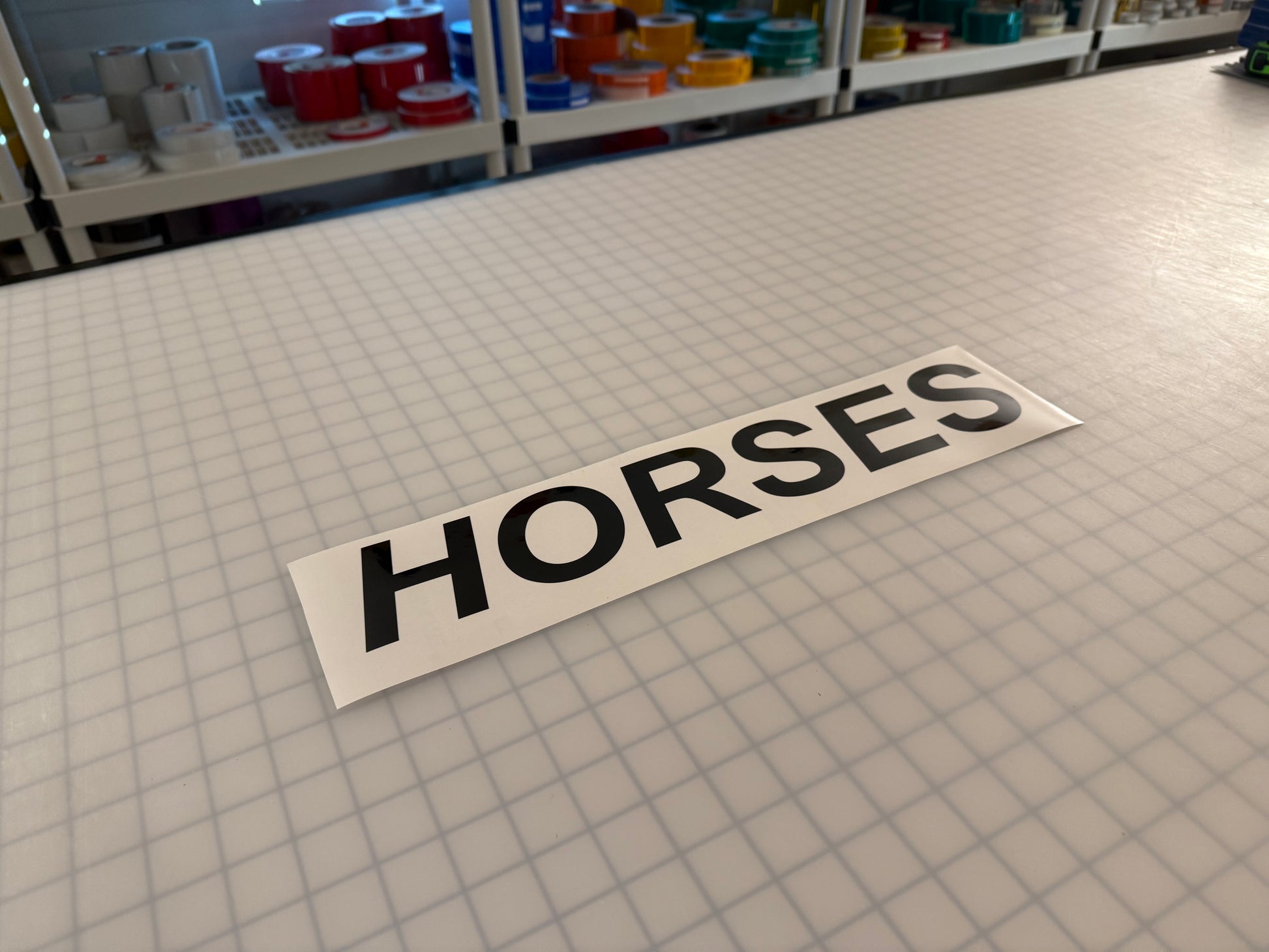 "HORSES" 3"x17" Reflective Decal Italic - Reflective Pro