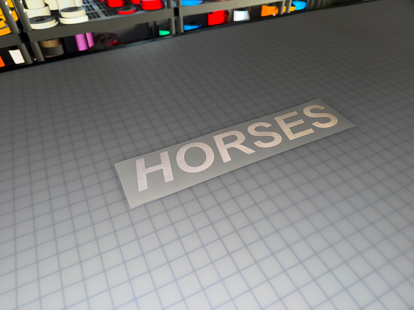 "HORSES" 3"x17" Reflective Decal Italic - Reflective Pro