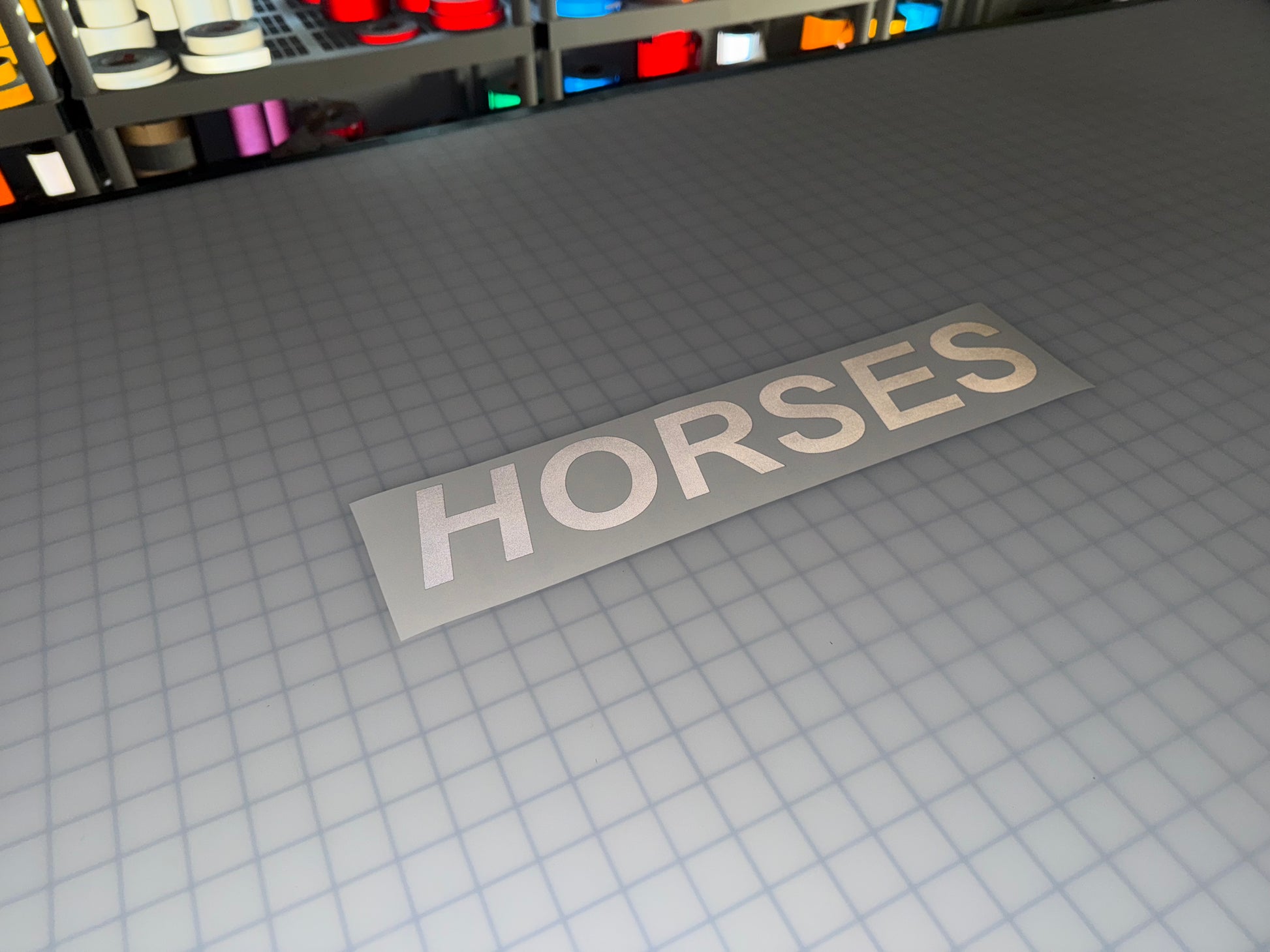 "HORSES" 3"x17" Reflective Decal Italic - Reflective Pro