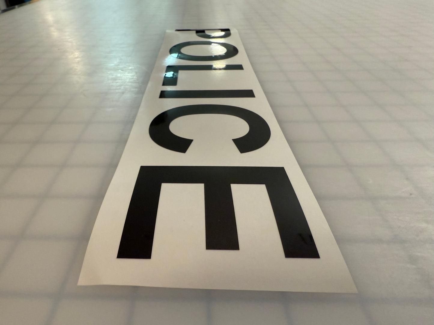 "POLICE" 3"x16"  Italic Reflective Decal Bold - Reflective Pro
