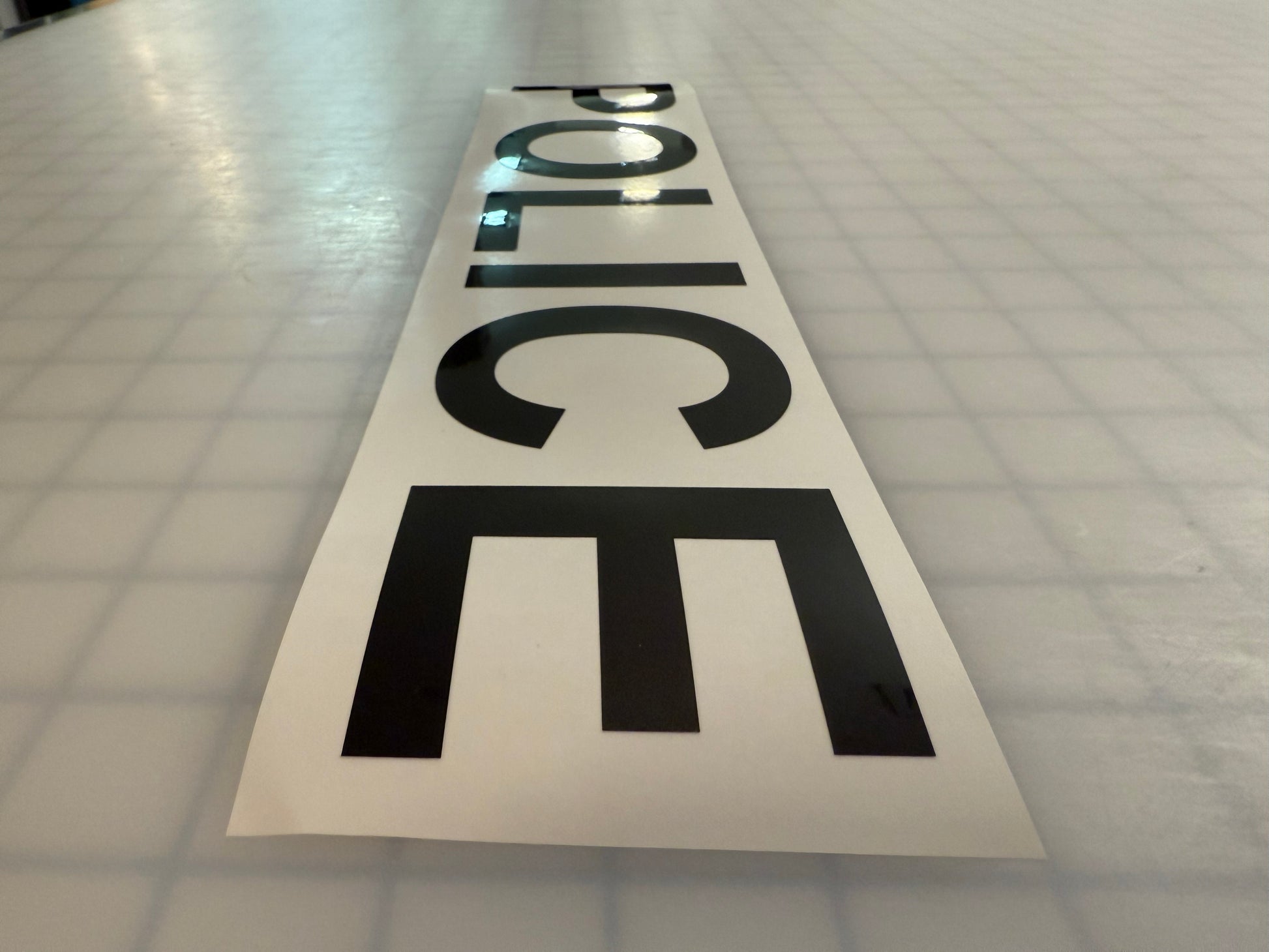 "POLICE" 3"x16"  Italic Reflective Decal Bold - Reflective Pro