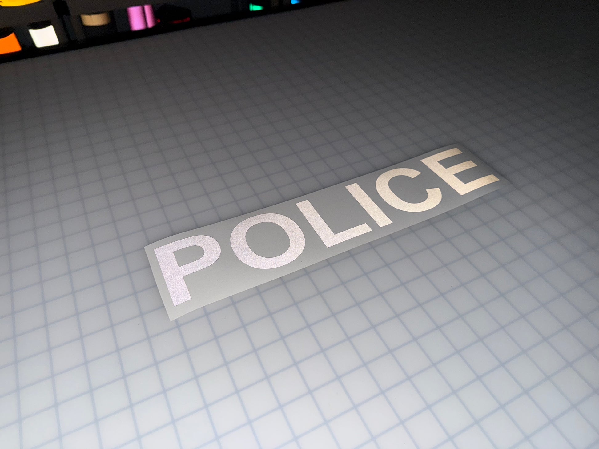 "POLICE" 3"x16"  Italic Reflective Decal Bold - Reflective Pro
