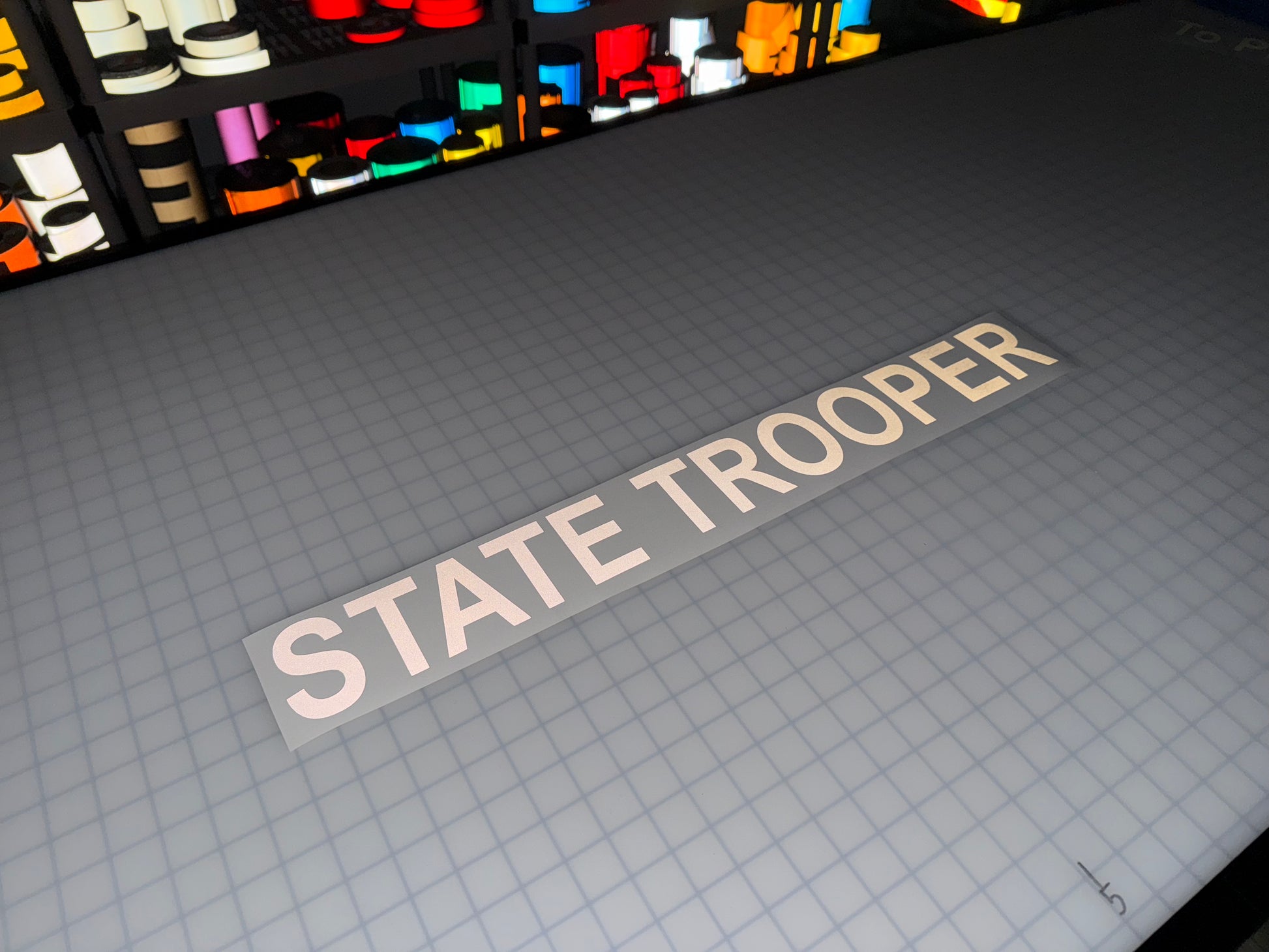 "STATE TROOPER" 3"x26" Reflective Decal Bold - Reflective Pro
