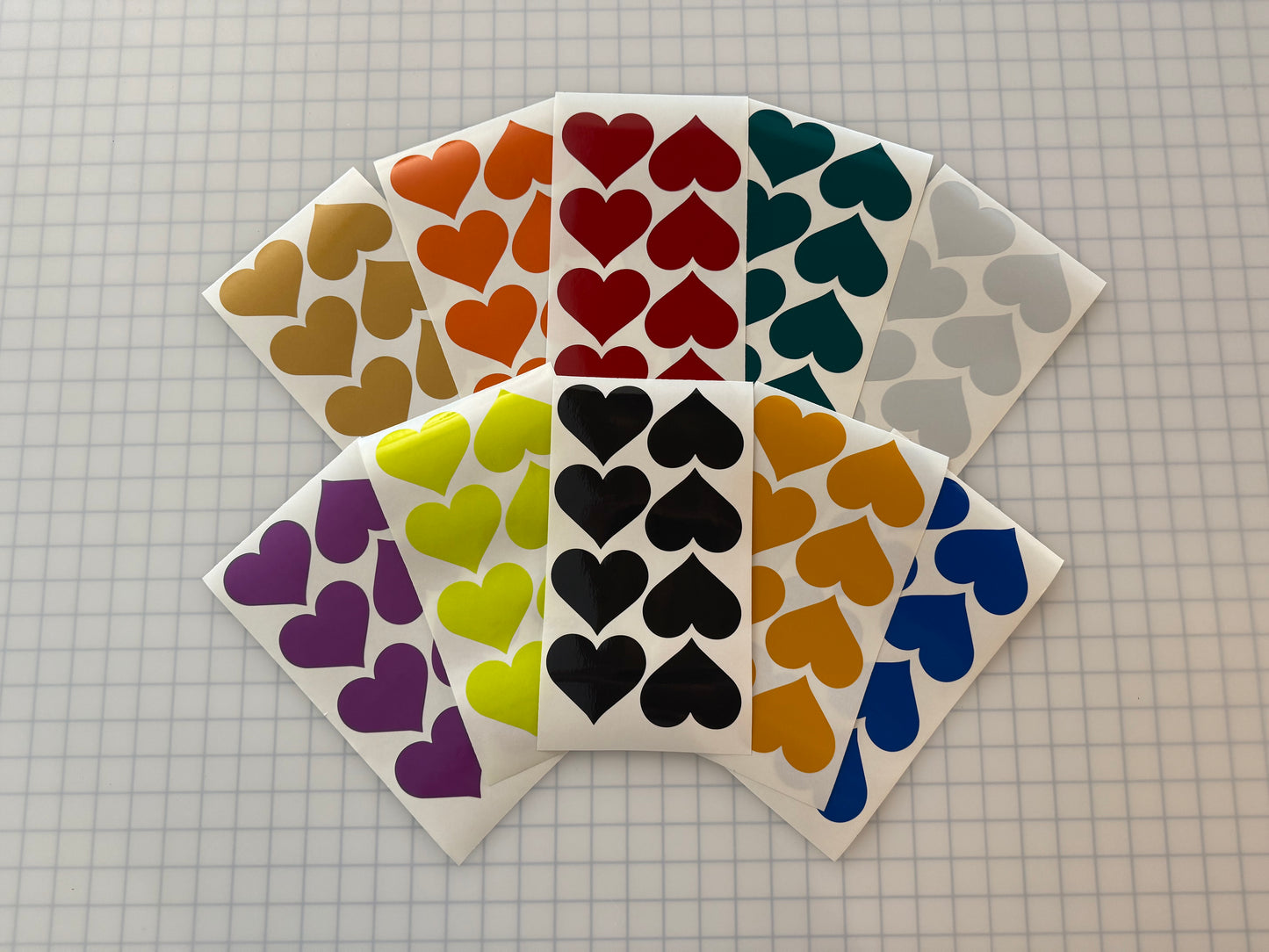 8 Reflective 2.5" x 2.85" ELG Hearts - Reflective Pro