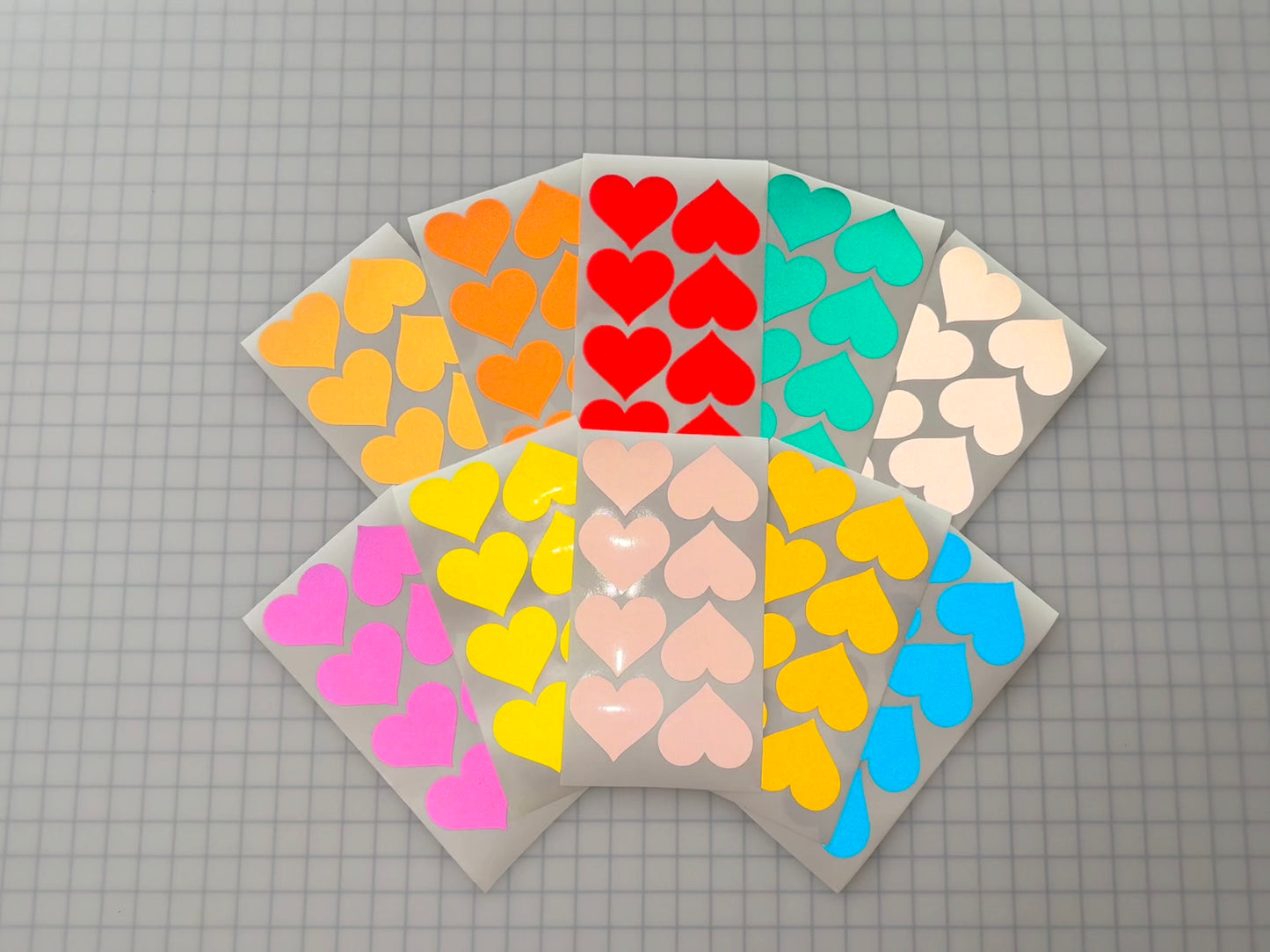 8 Reflective 2.5" x 2.85" ELG Hearts - Reflective Pro