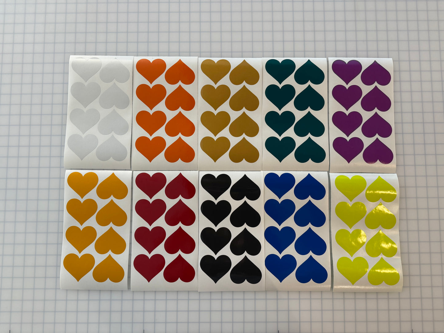 8 Reflective 2.5" x 2.85" ELG Hearts - Reflective Pro