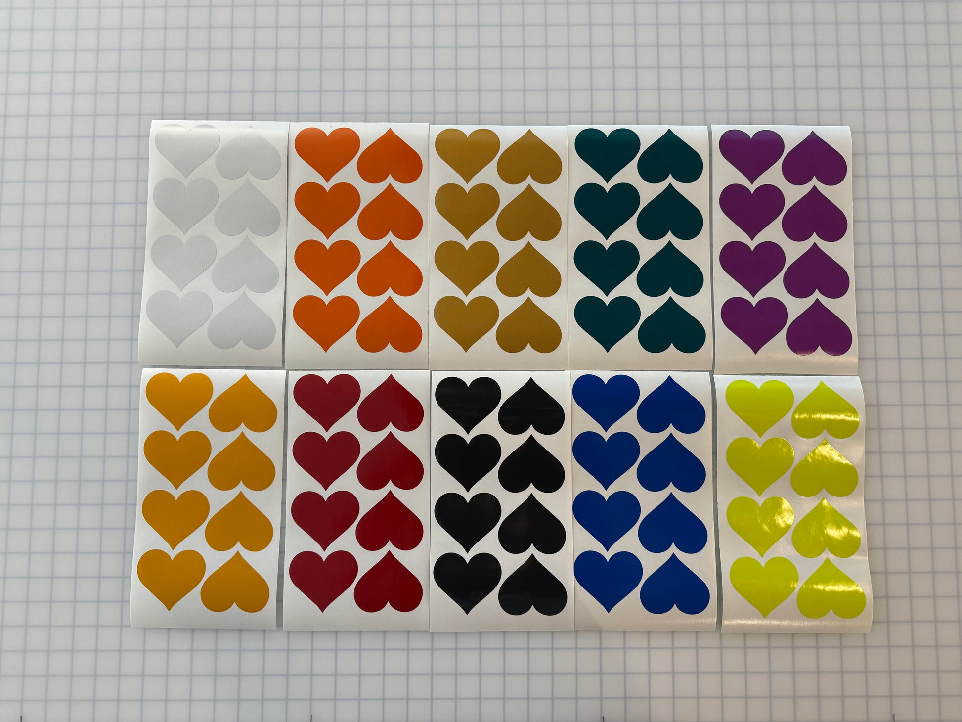 8 Reflective 2.5" x 2.85" ELG Hearts - Reflective Pro