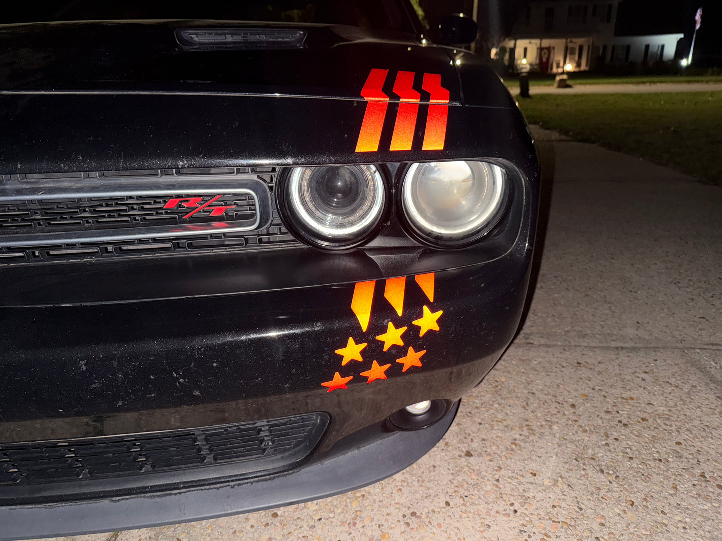 REFLECTIVE Stars & Stripes Headlight Decal