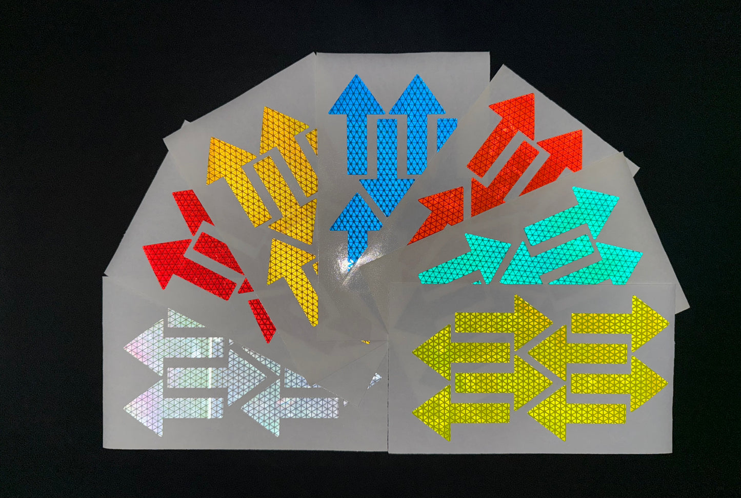 8 Reflective 2" x 3.4" V98 Prismatic Arrows