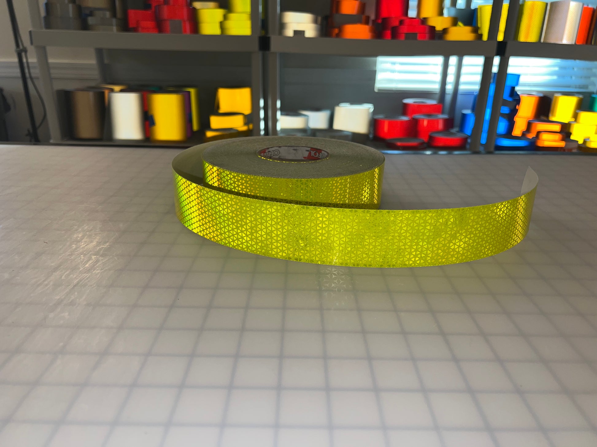 2" Inch Oralite V98 Fluorescent Lime Prismatic Reflective Tape - Reflective Pro