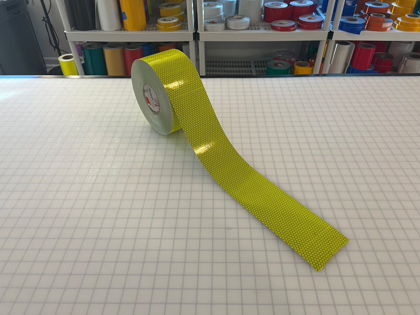 4" Inch Oralite V98 Fluorescent Lime Prismatic Reflective Tape - Reflective Pro