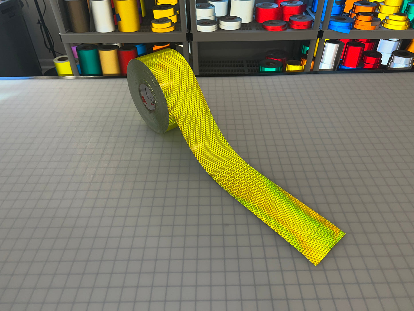 4" Inch Oralite V98 Fluorescent Lime Prismatic Reflective Tape - Reflective Pro