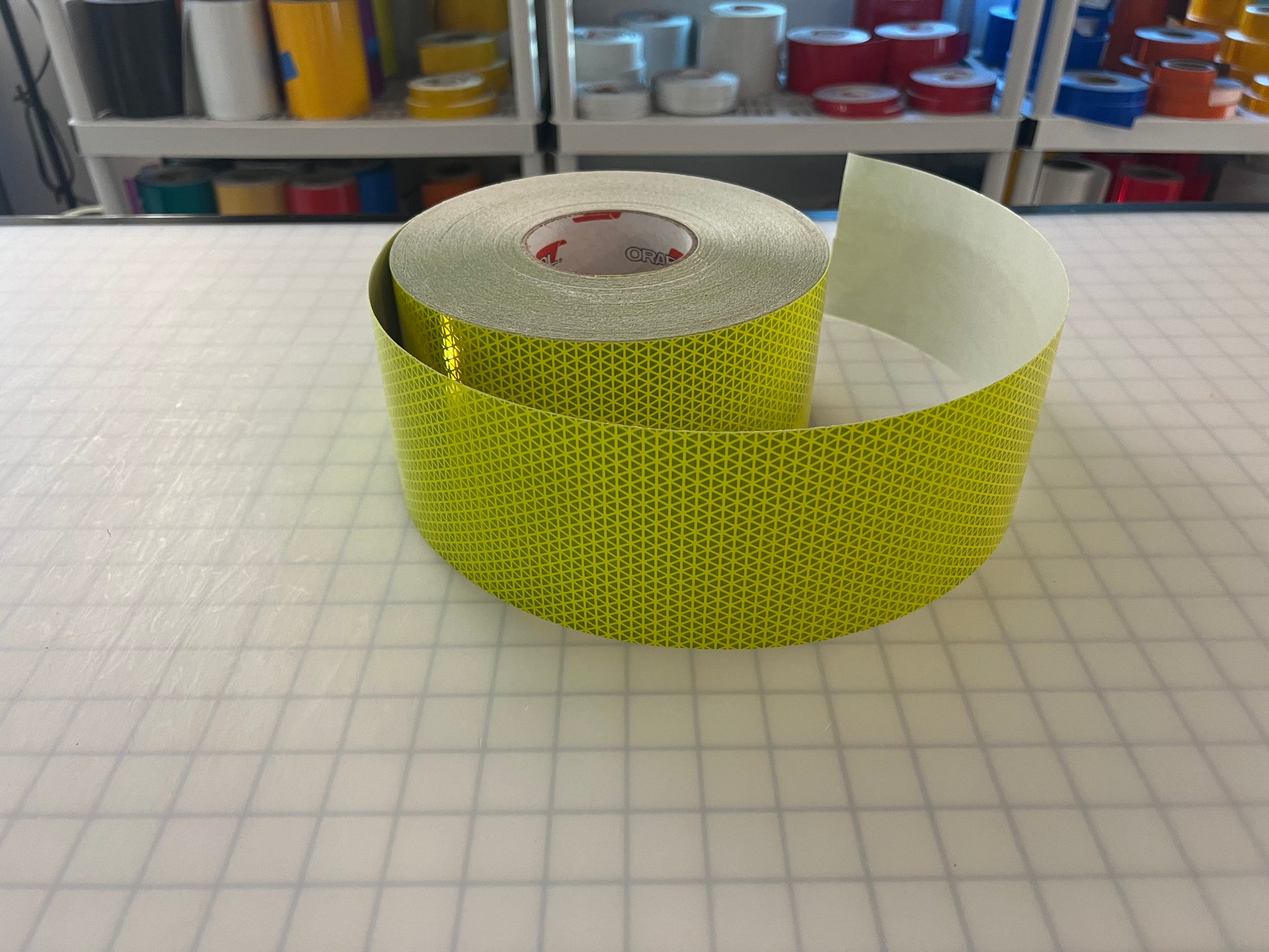 4" Inch Oralite V98 Fluorescent Lime Prismatic Reflective Tape - Reflective Pro
