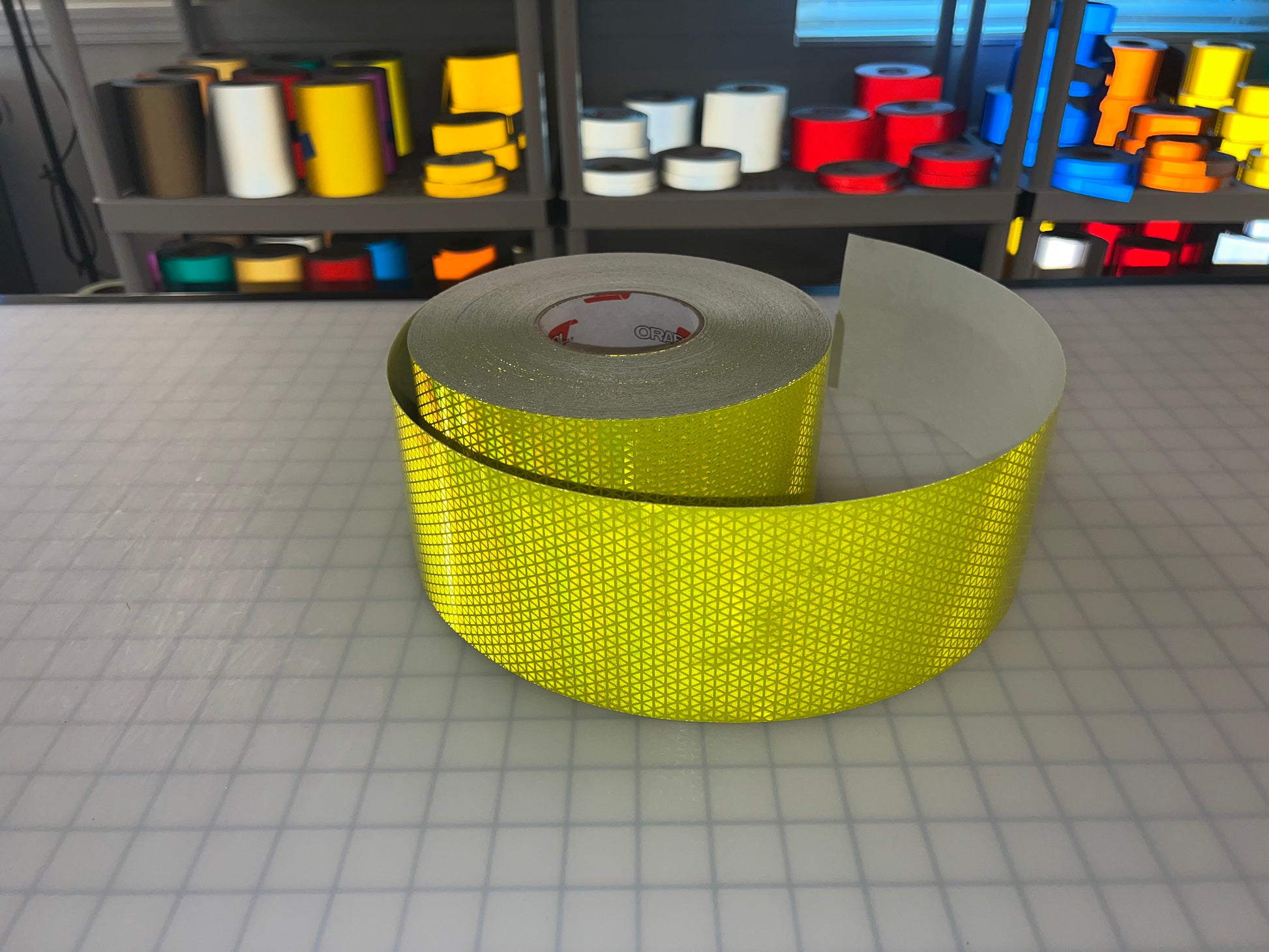 4" Inch Oralite V98 Fluorescent Lime Prismatic Reflective Tape - Reflective Pro