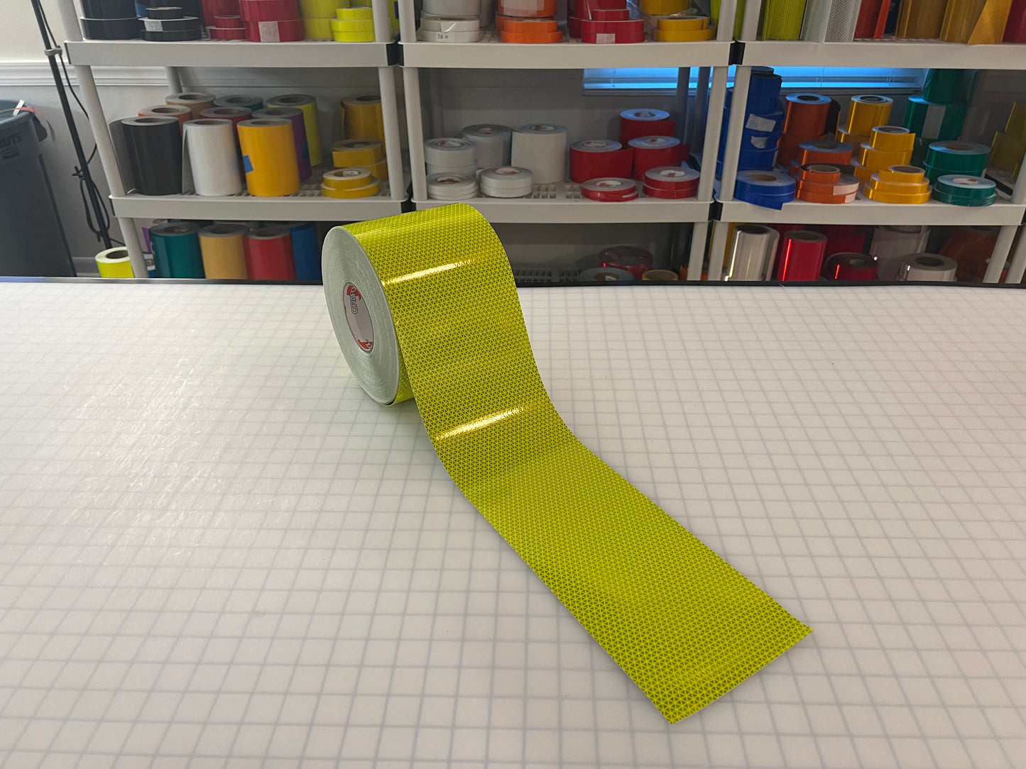 6" Inch Oralite V98 Fluorescent Lime Prismatic Reflective Tape