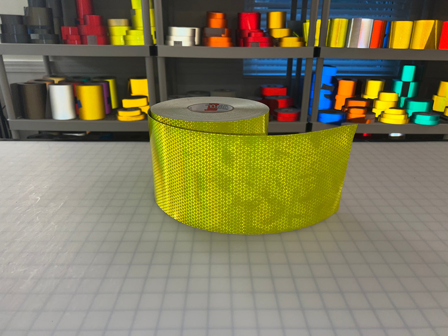 6" Inch Oralite V98 Fluorescent Lime Prismatic Reflective Tape
