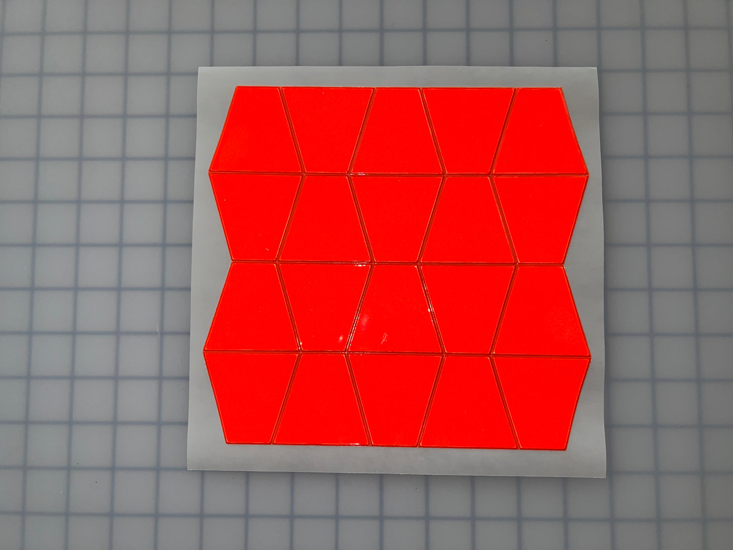 Oralite Reflective 2" Fluorescent Red Orange Trapezoids Hot Dots (20 Per Sheet) - Reflective Pro