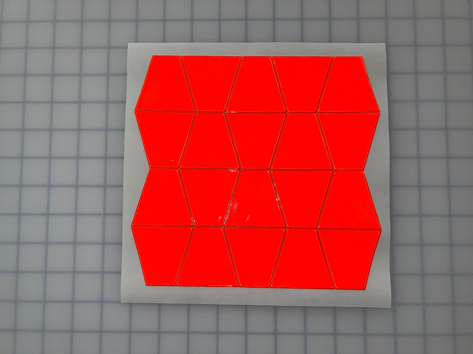 Oralite Reflective 2" Fluorescent Red Orange Trapezoids Hot Dots (20 Per Sheet) - Reflective Pro