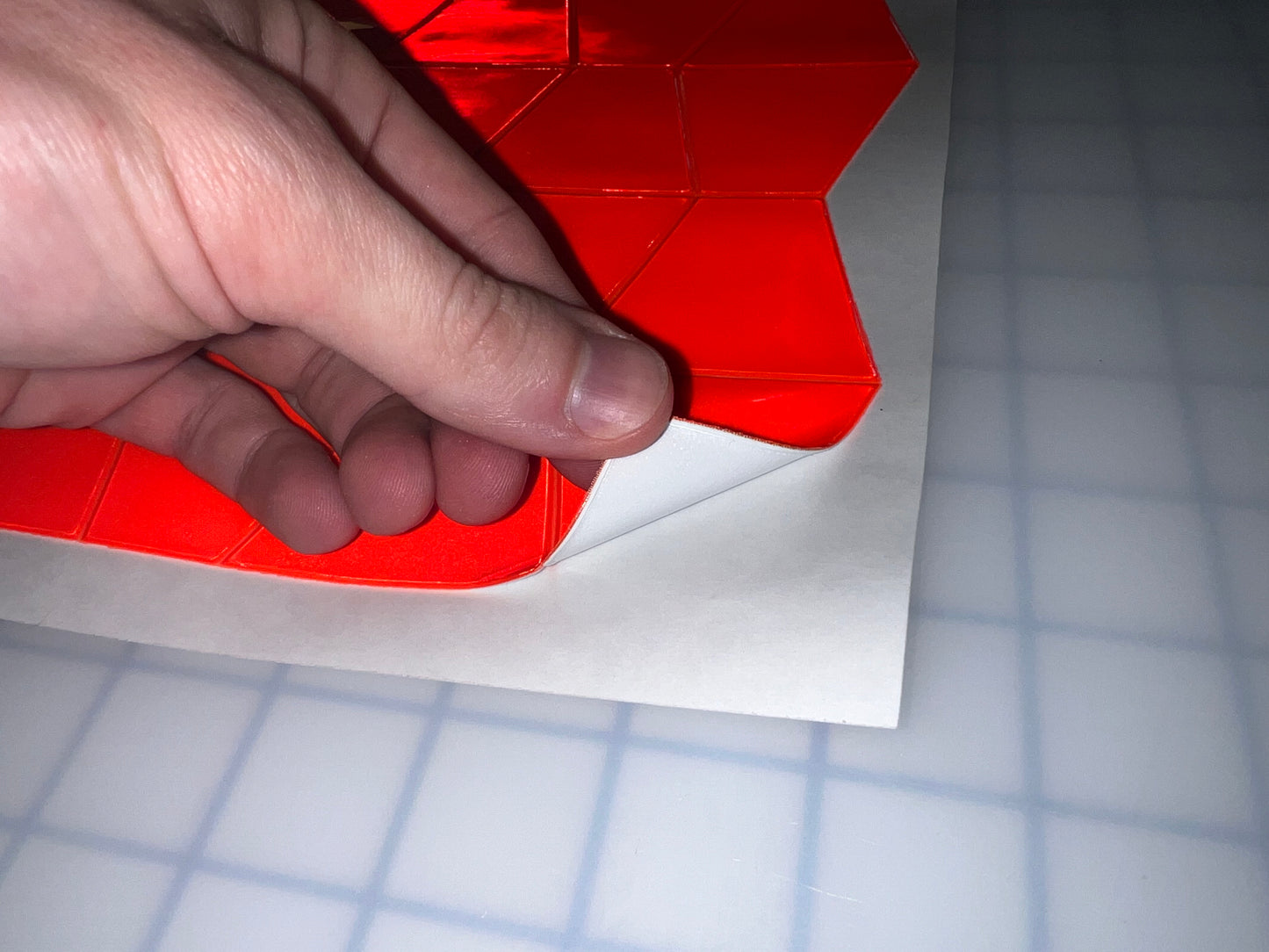 Oralite Reflective 2" Fluorescent Red Orange Trapezoids Hot Dots (20 Per Sheet) - Reflective Pro