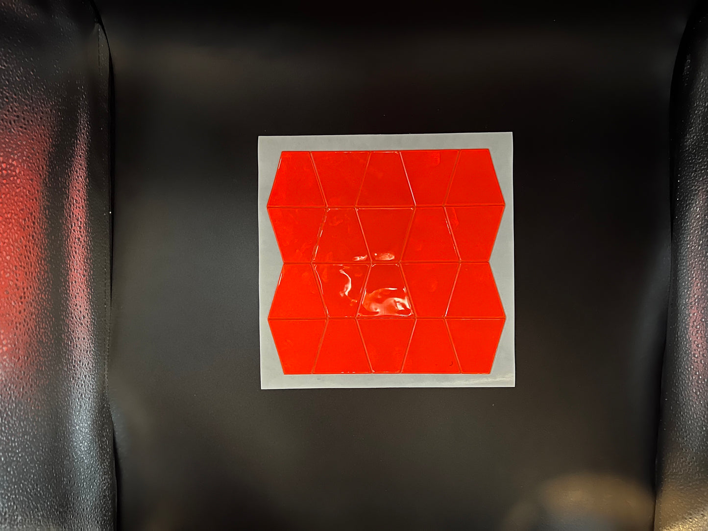 Oralite Reflective 2" Fluorescent Red Orange Trapezoids Hot Dots (20 Per Sheet) - Reflective Pro