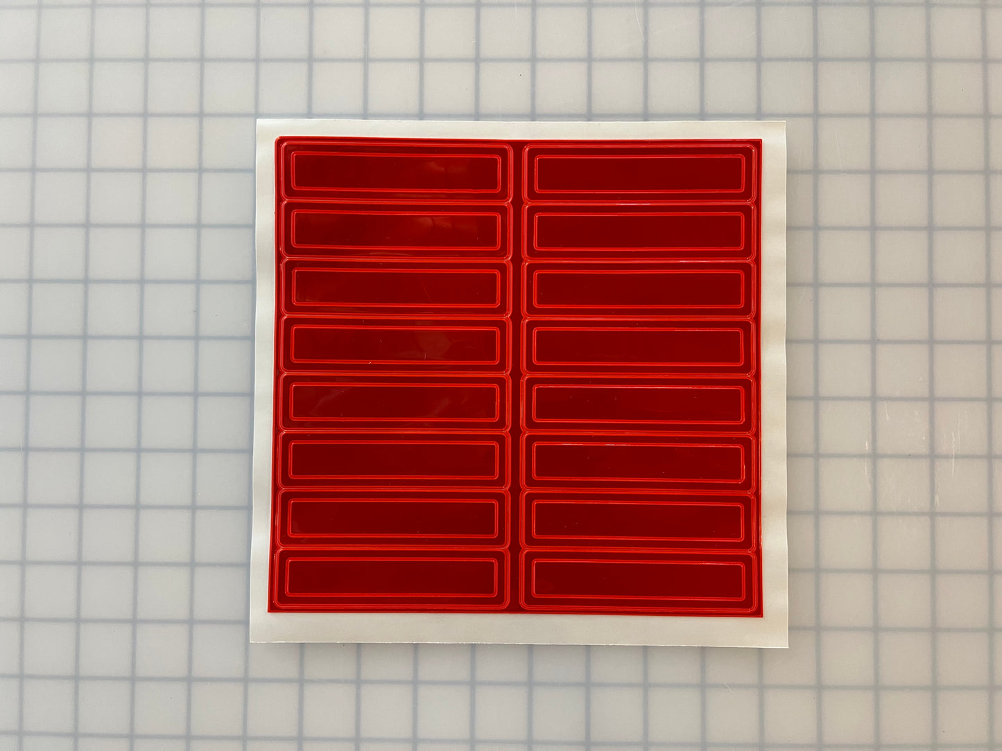 Oralite Reflective 1" x 4" Red Rectangles Hot Dots (16 Per Sheet) - Reflective Pro
