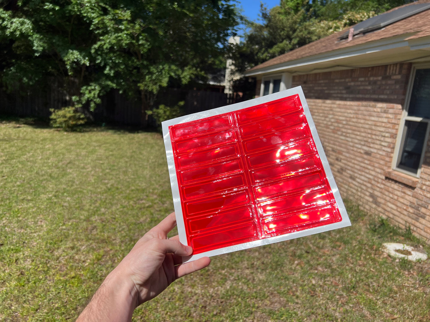 Oralite Reflective 1" x 4" Red Rectangles Hot Dots (16 Per Sheet) - Reflective Pro