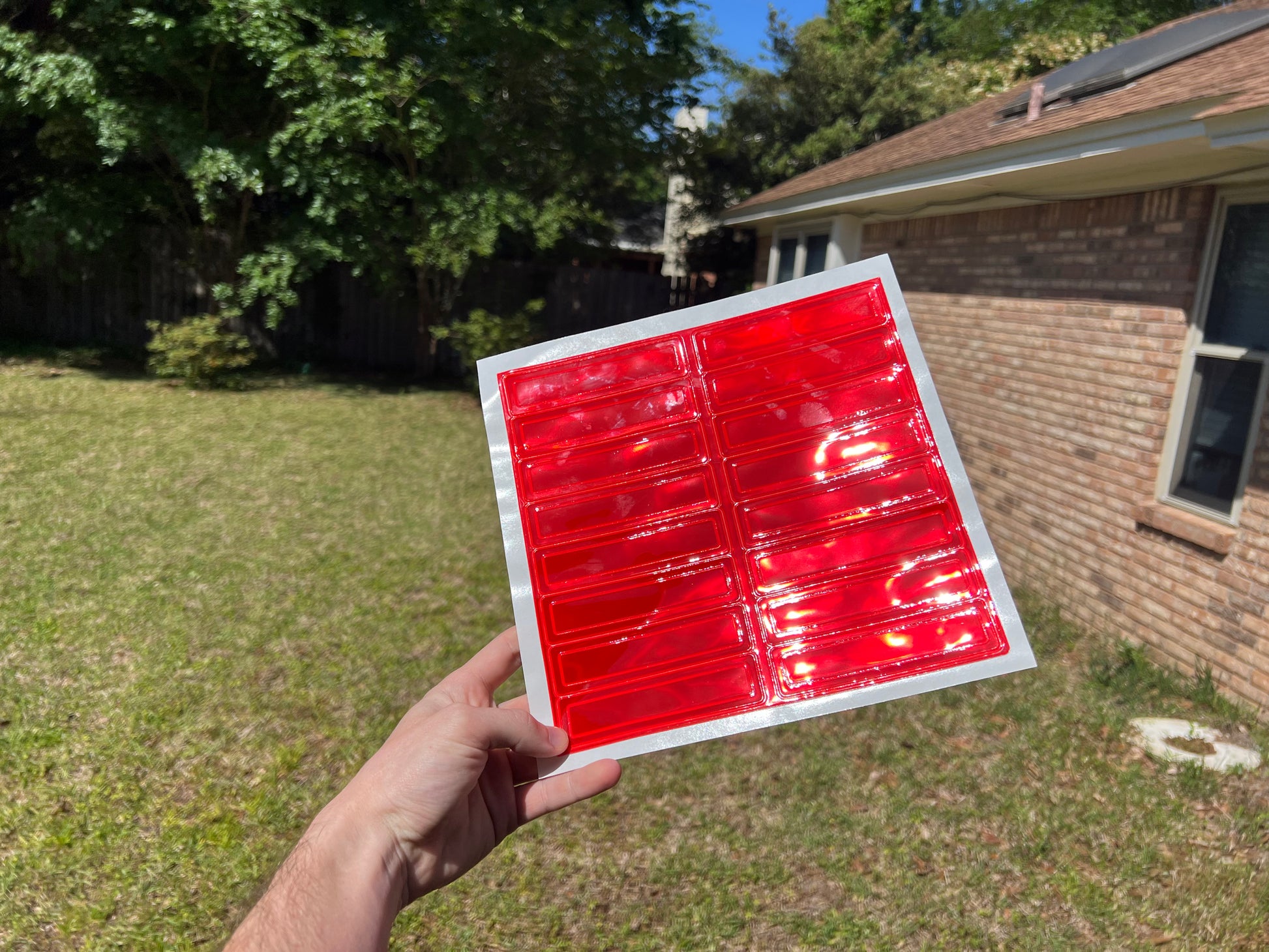 Oralite Reflective 1" x 4" Red Rectangles Hot Dots (16 Per Sheet) - Reflective Pro