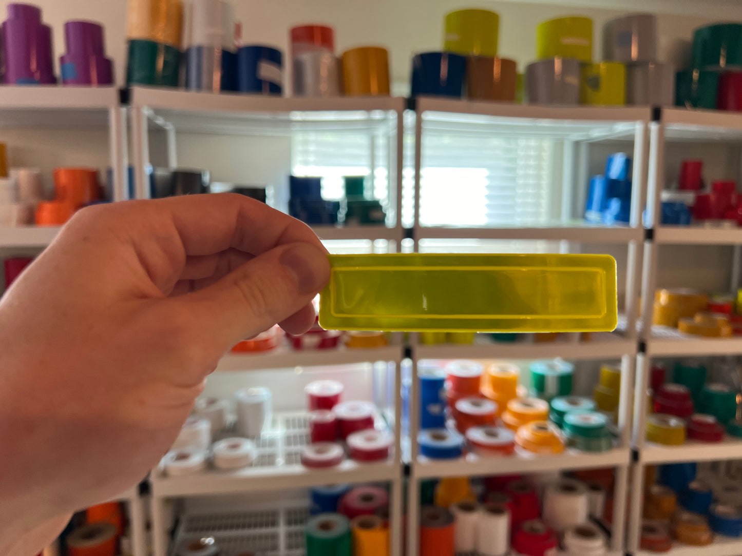 Oralite Reflective 1" x 4" Fluorescent Lime Rectangles Hot Dots (16 Per Sheet) - Reflective Pro