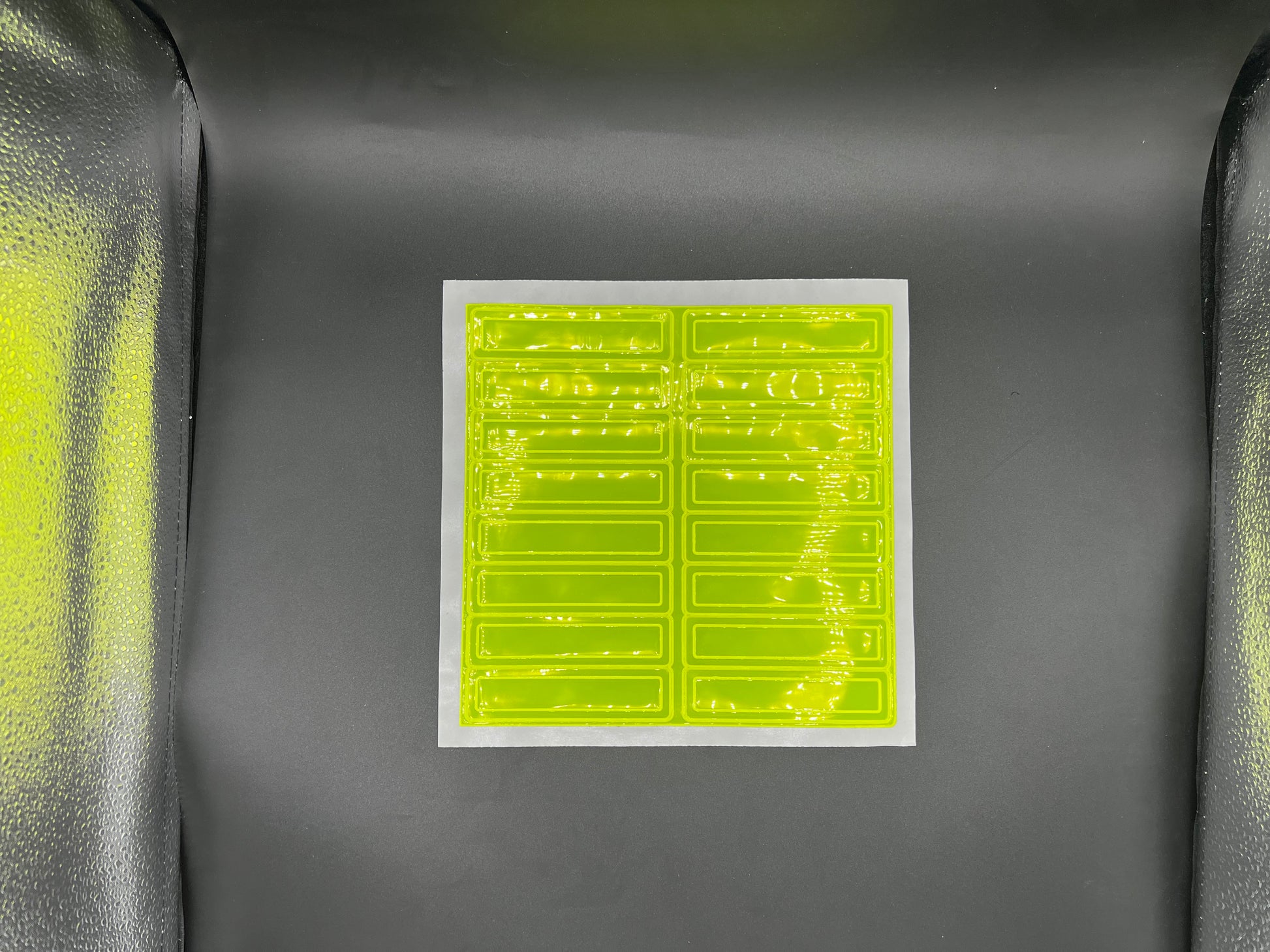 Oralite Reflective 1" x 4" Fluorescent Lime Rectangles Hot Dots (16 Per Sheet) - Reflective Pro