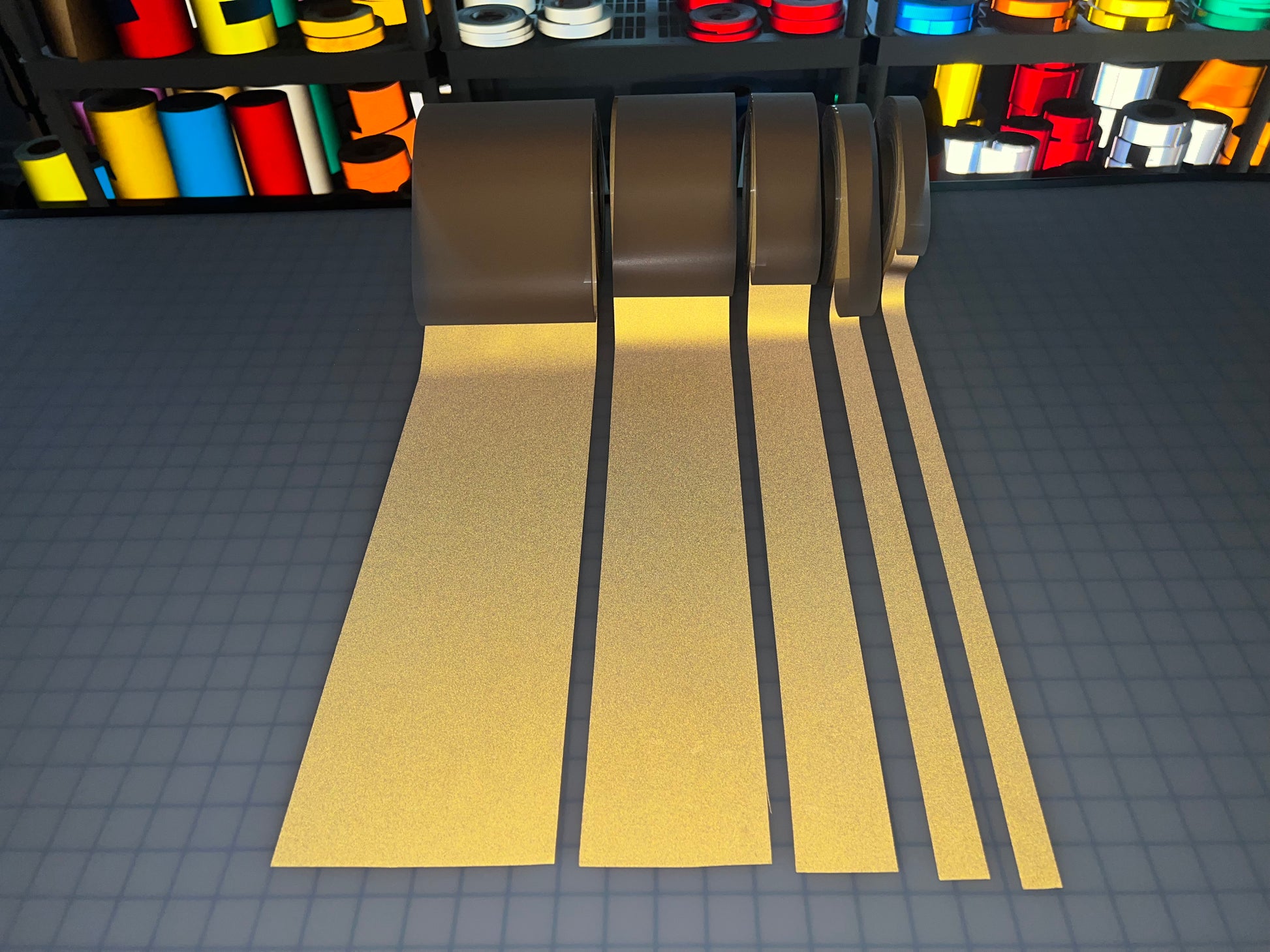Iron On Gold Reflective Fabric 0.75" 1" 2" 4" 6" - Reflective Pro