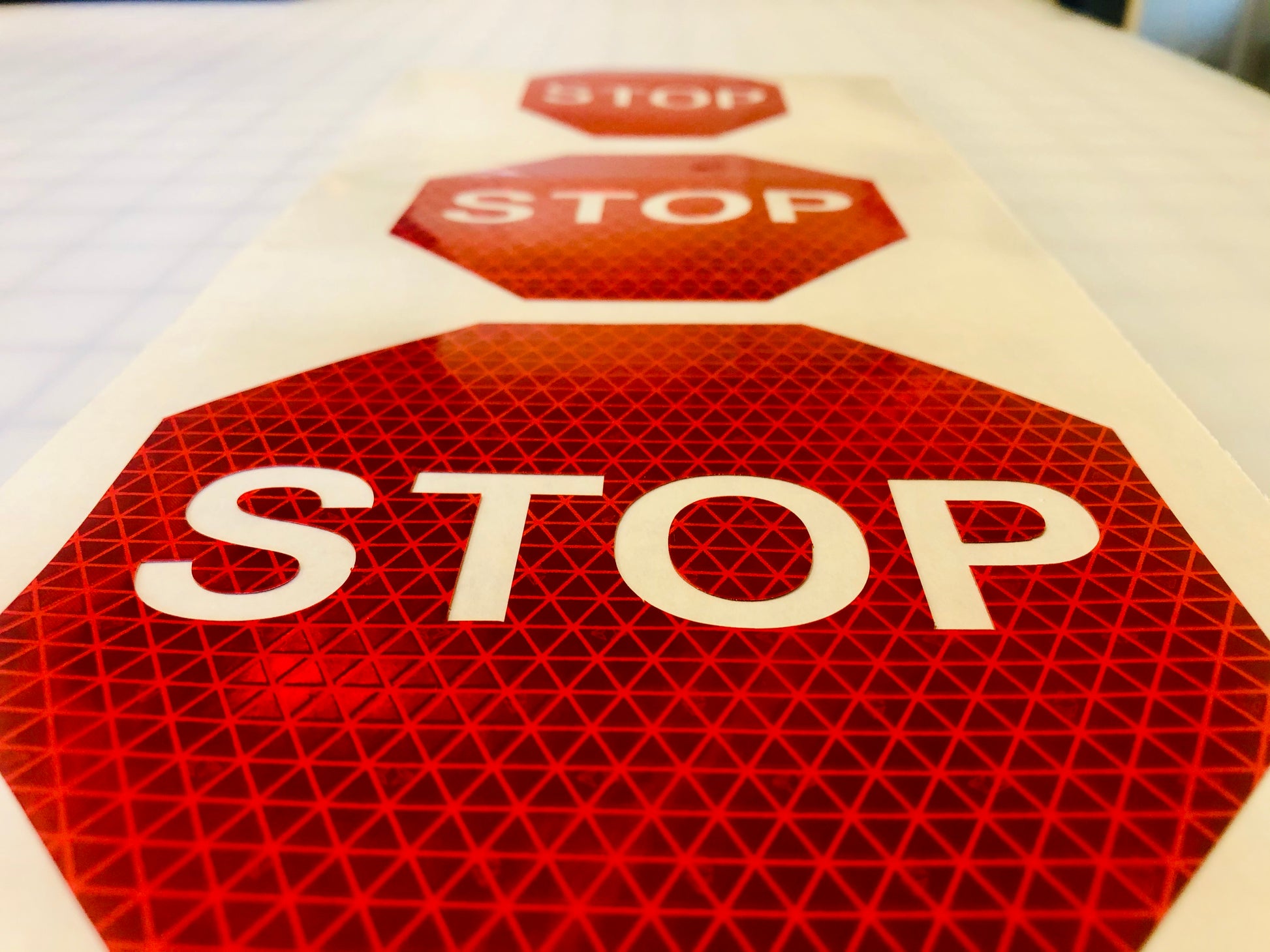 Reflective Prismatic "Stop Sign" Sticker Oralite V98 - Reflective Pro