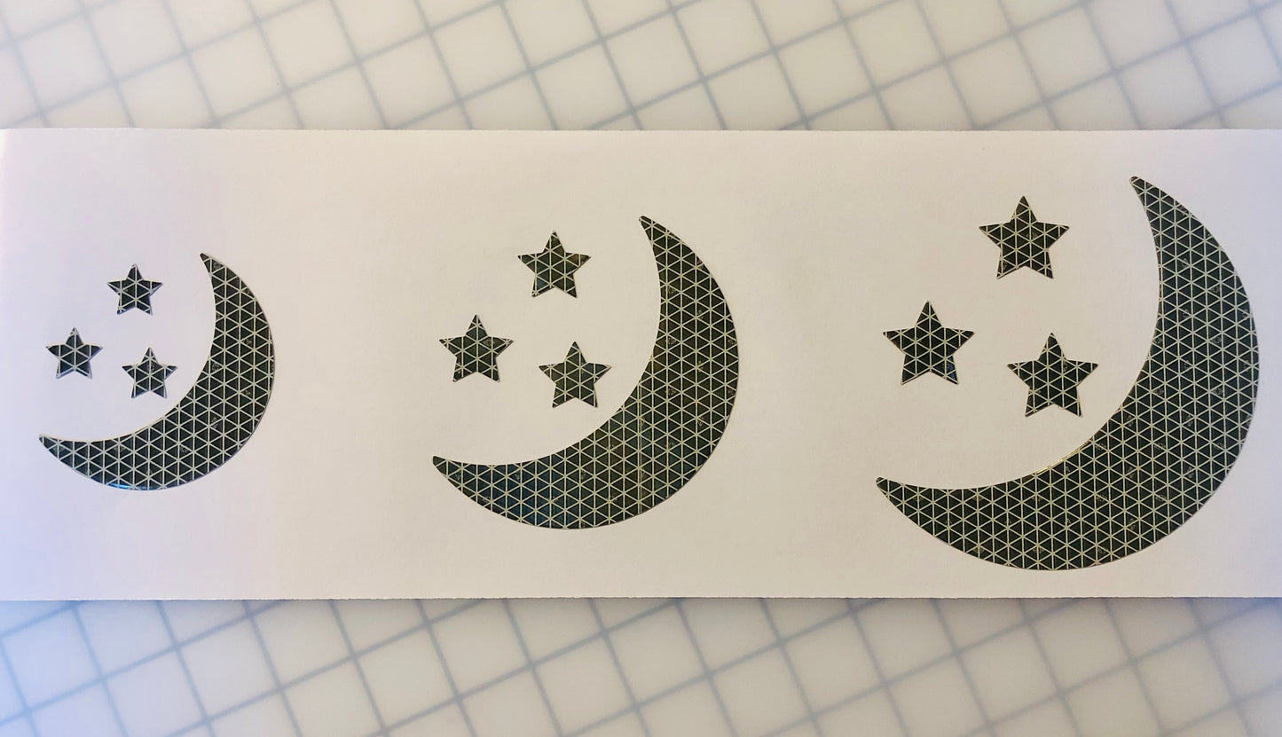 Reflective Prismatic "Moon & Stars" Sticker Oralite V98