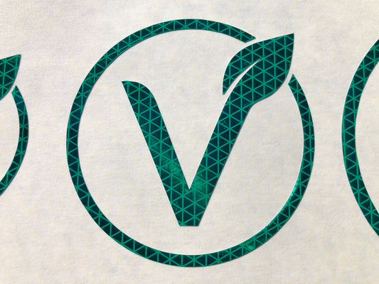 Reflective Prismatic "Vegan Symbol" Sticker Oralite V98