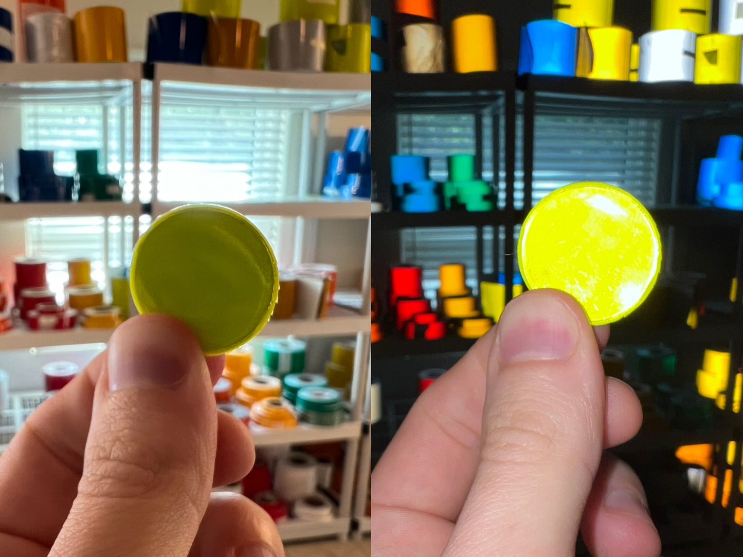 Oralite Reflective 1" Fluorescent Lime Hot Dots (64 Circles Per Sheet) - Reflective Pro