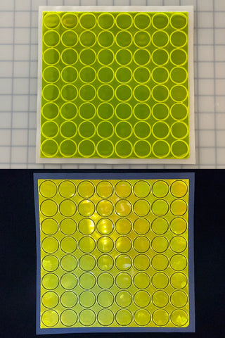 Oralite Reflective 1" Fluorescent Lime Hot Dots (64 Circles Per Sheet)