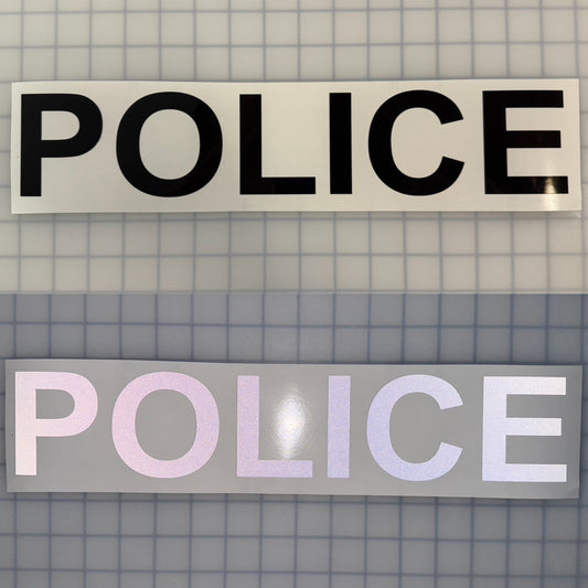 "POLICE" 3"x16"  Italic Reflective Decal Bold - Reflective Pro