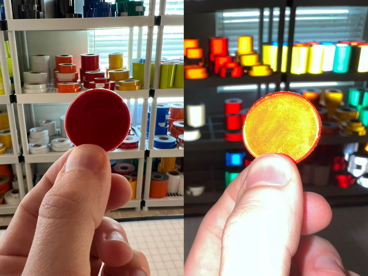 Oralite Reflective 1" Red Hot Dots (64 Circles Per Sheet) - Reflective Pro