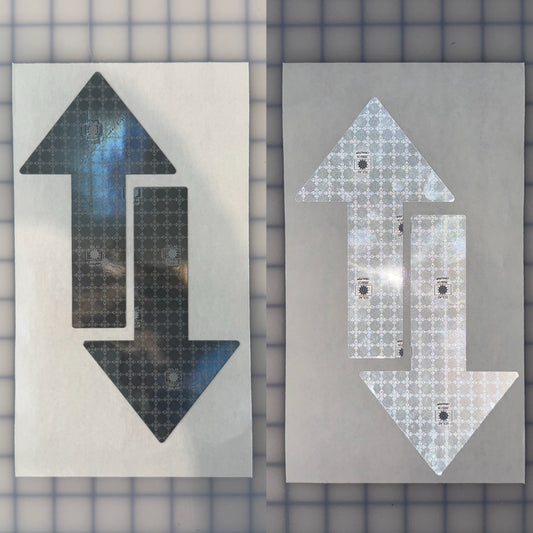 2 Oralite Reflective 4" x 6.5" SOLAS Arrows - Reflective Pro