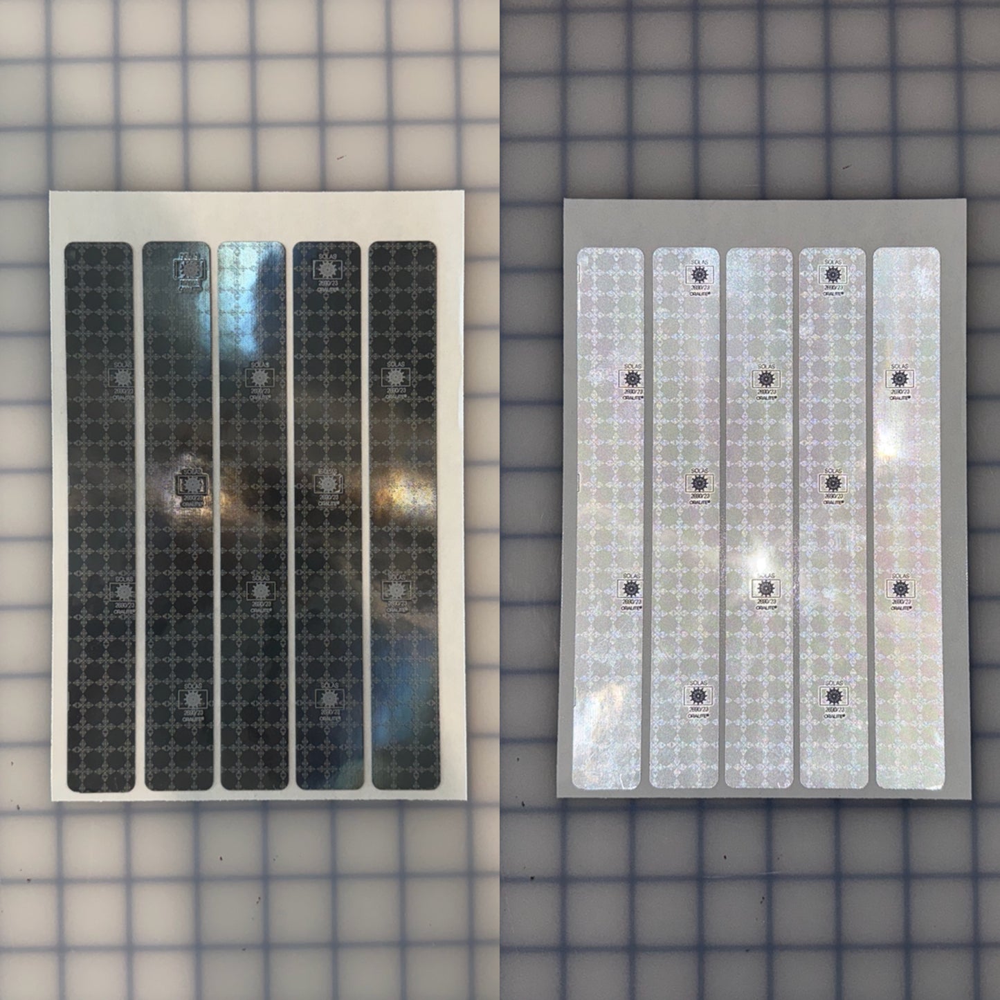 5 Oralite Reflective 1" x 8" SOLAS Rectangles - Reflective Pro