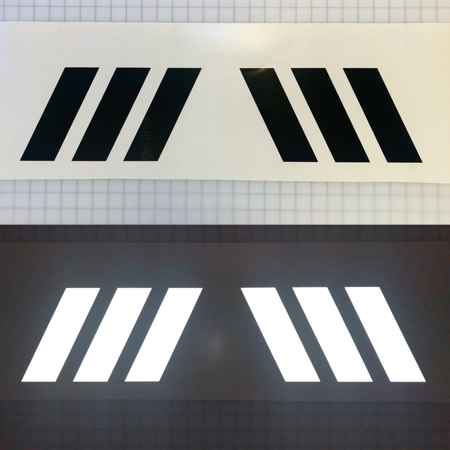 Reflective Shadow Chevrons Police Style (2x 3 Piece 6" x 12") - Reflective Pro