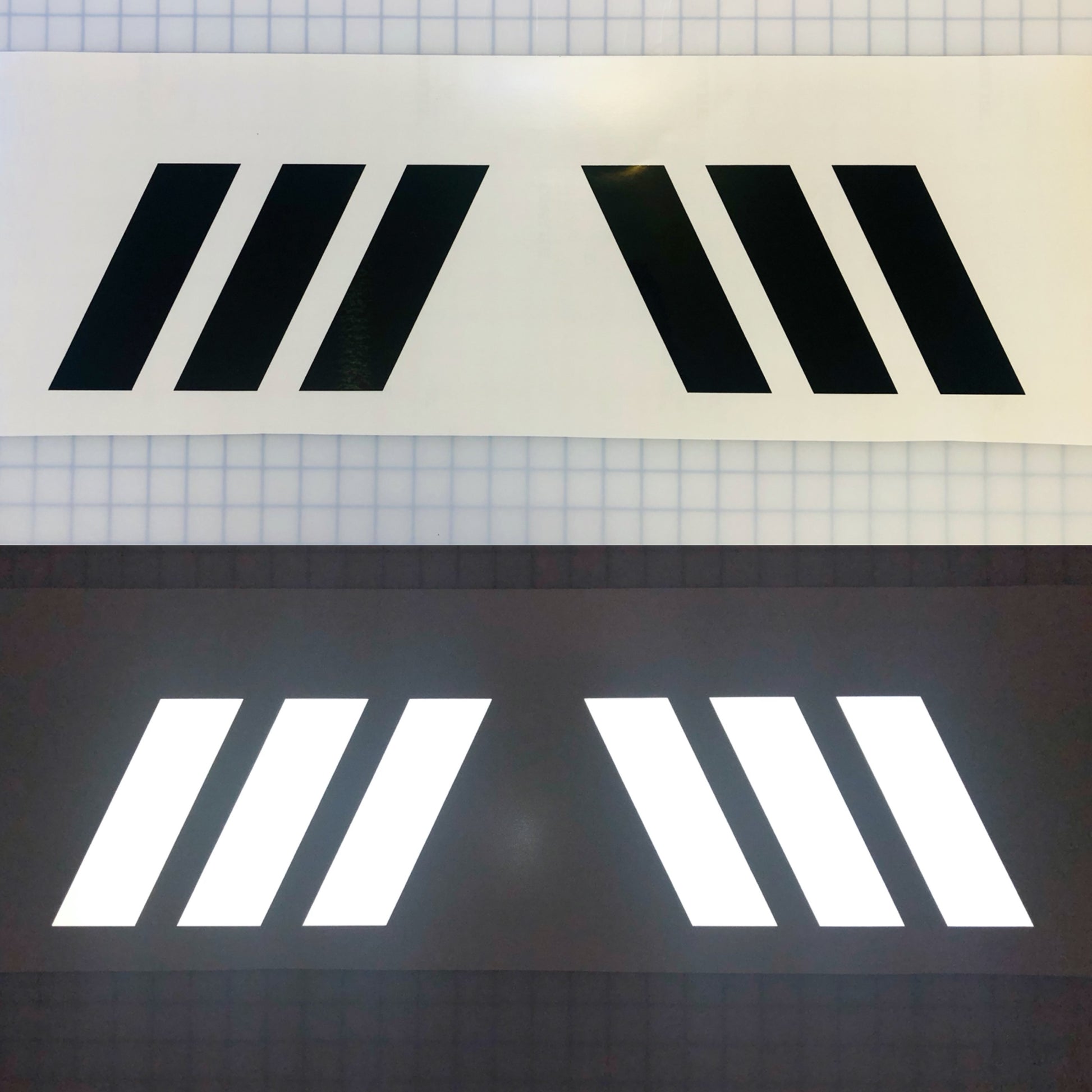 Reflective Shadow Chevrons Police Style (2x 3 Piece 6" x 12") - Reflective Pro