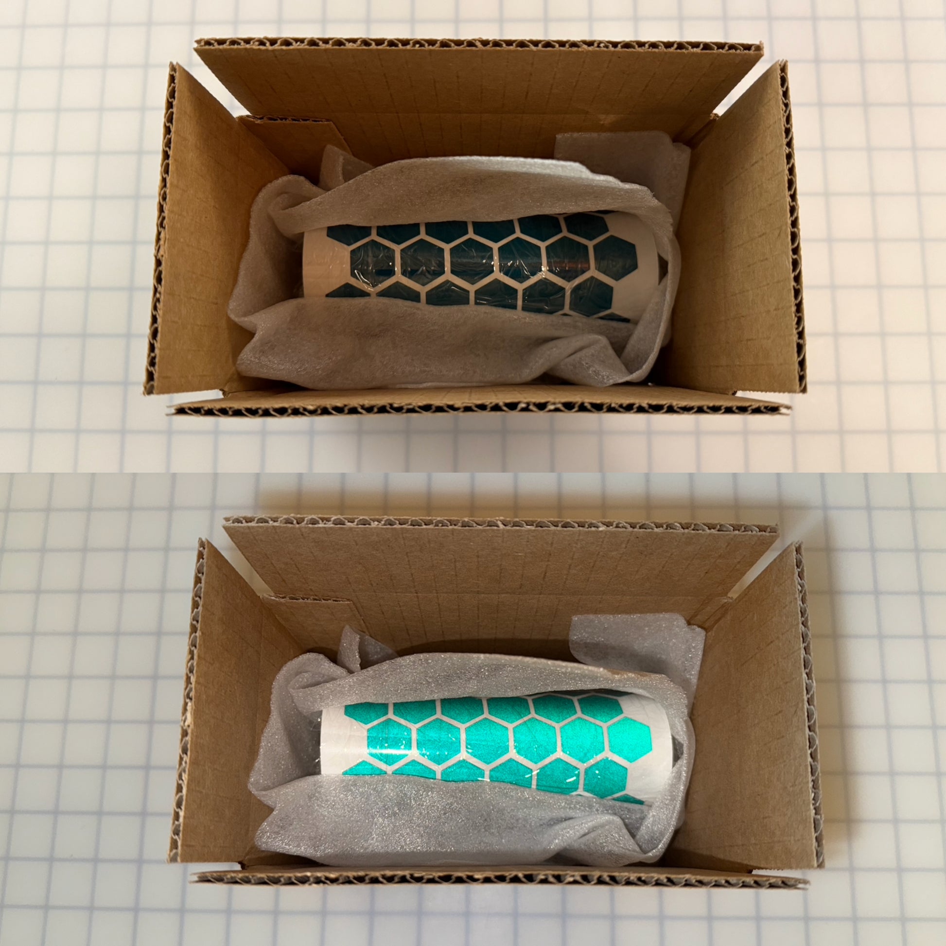 Oralite V98 reflective prismatic chevron stickers in protective packaging for safe shipping