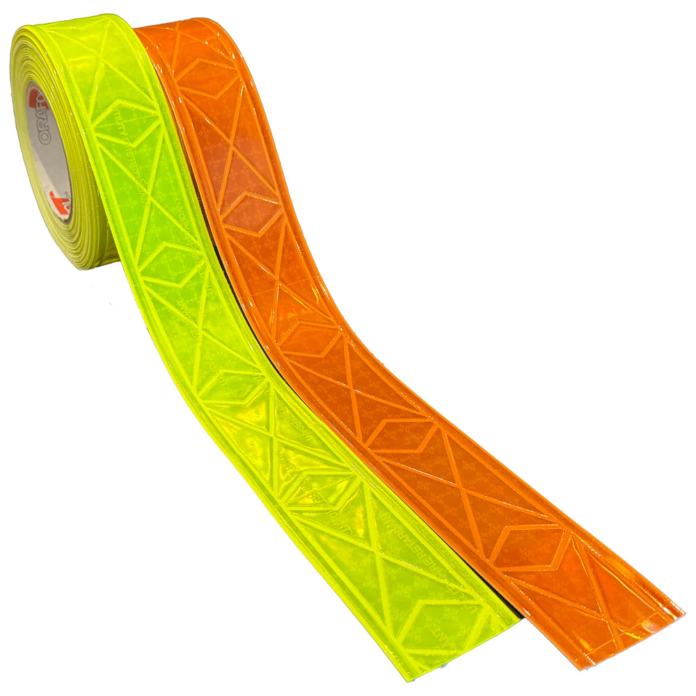 2" ORALITE UFR Brilliance Utility Fire Retardant Prismatic Trim - Orange & Fluorescent Lime - Reflective Pro