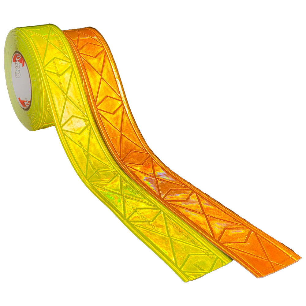 2" ORALITE UFR Brilliance Utility Fire Retardant Prismatic Trim - Orange & Fluorescent Lime - Reflective Pro