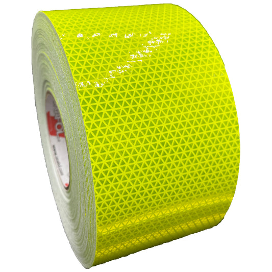 4" Inch Oralite V98 Fluorescent Lime Prismatic Reflective Tape - Reflective Pro