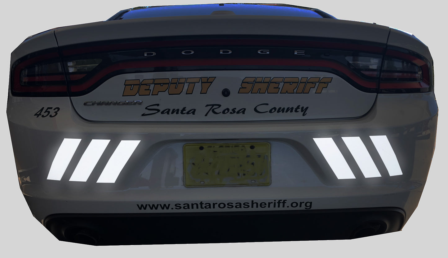 Reflective Shadow Chevrons Police Style (2x 3 Piece 6" x 12") - Reflective Pro