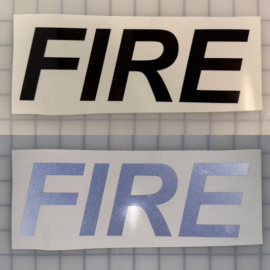 "FIRE" 3"x9" Reflective Decal Italic - Reflective Pro